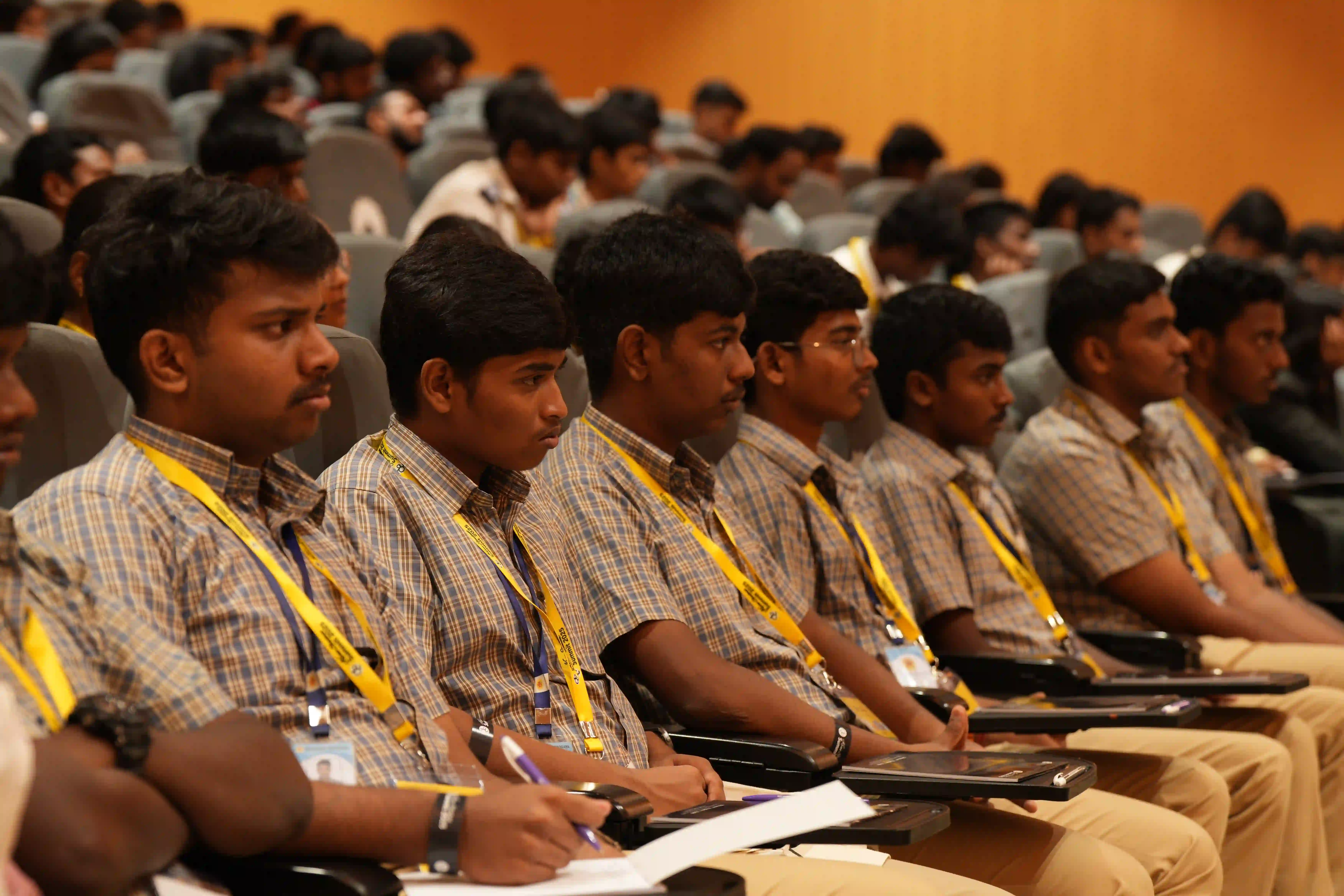 School students working on projects