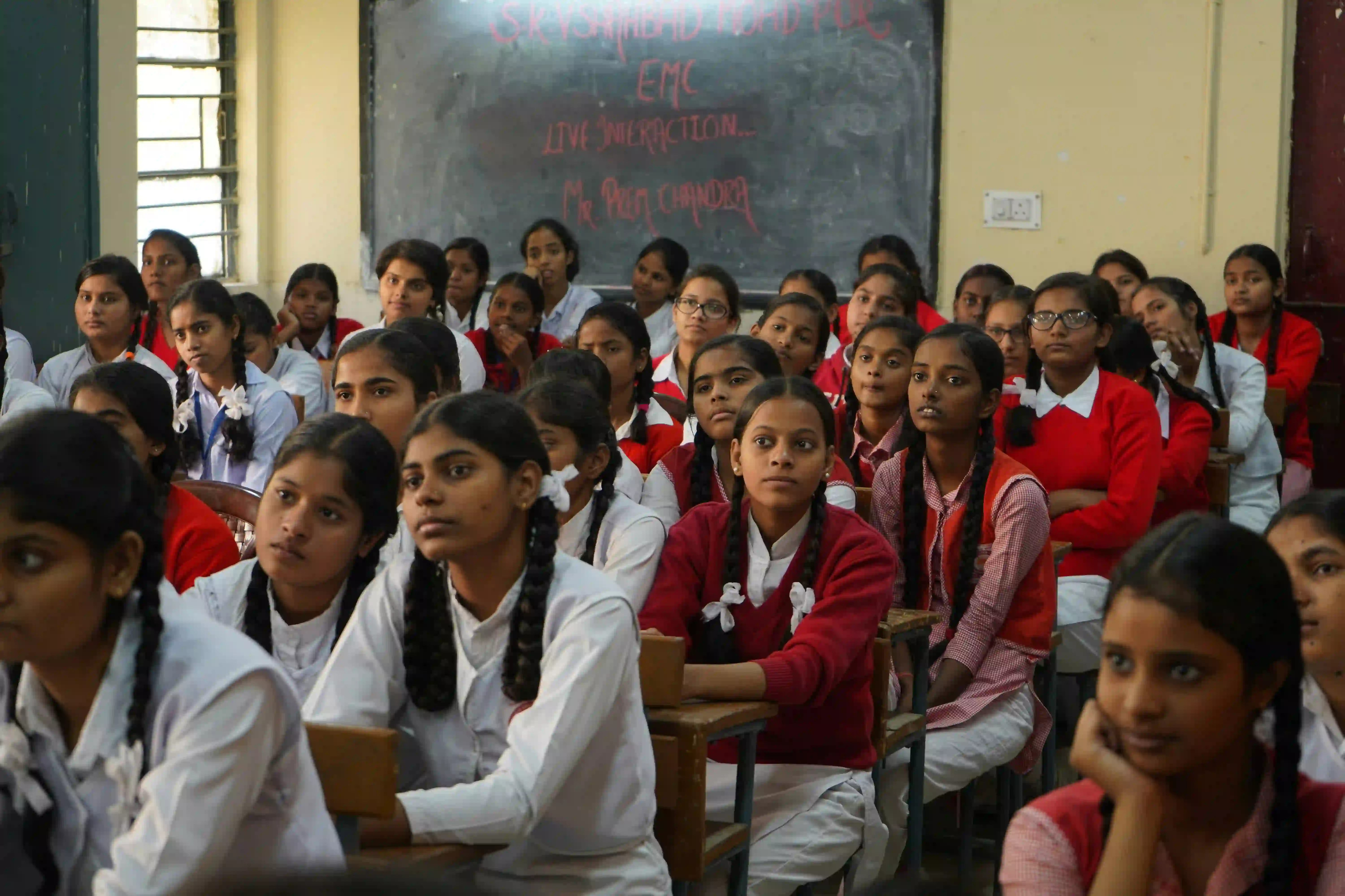 Students working
